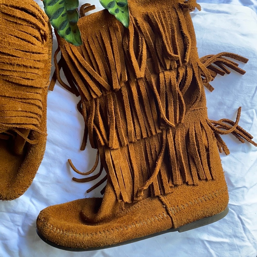 Minnetonka Moccassin Boots with FRINGE!